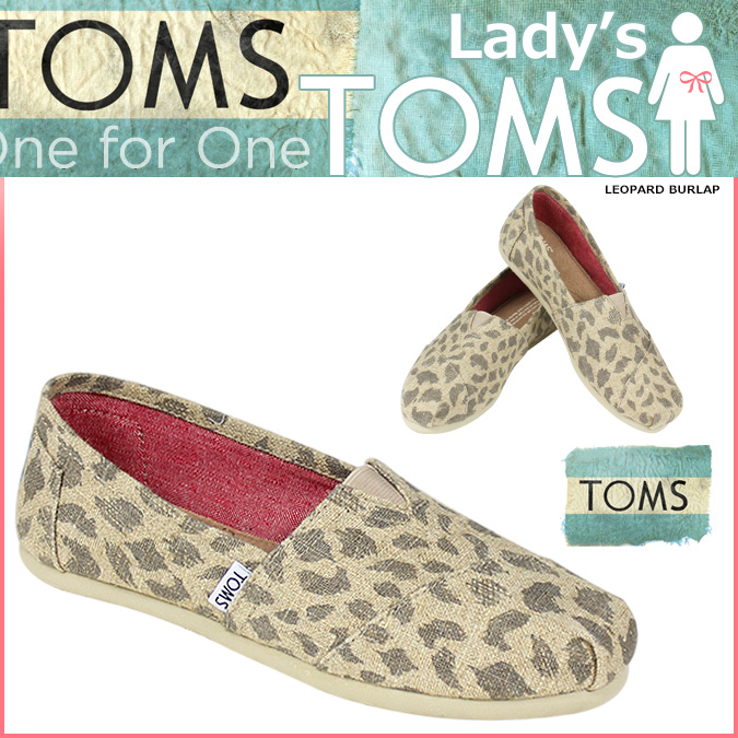 Toms Classic Leopard Burlap ni cip